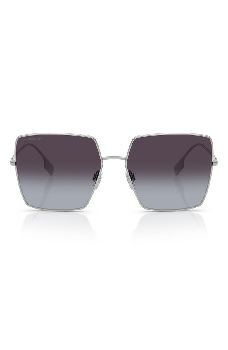 Burberry 58mm Gradient Square Sunglasses, Main, color, Silver/ Grey Gradient
