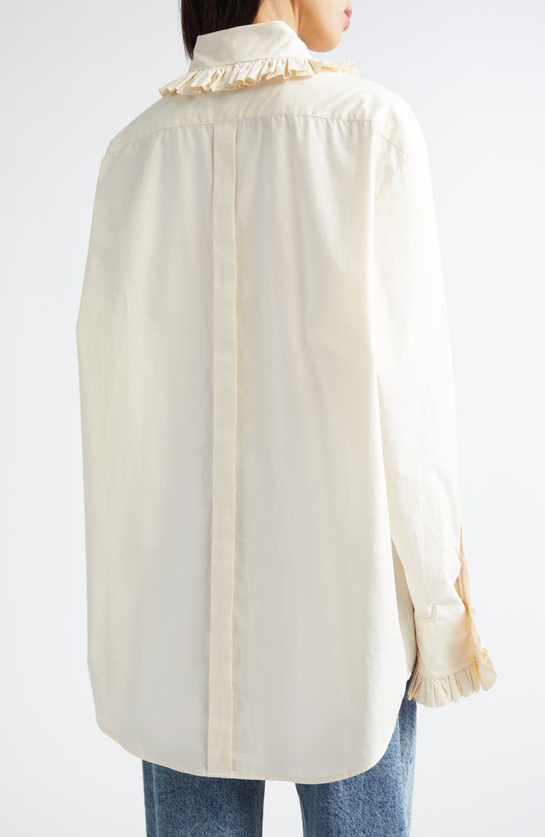 Tanner Fletcher Gender Inclusive Pippa Ruffle Button-Up Shirt, Alternate, color, Ivory