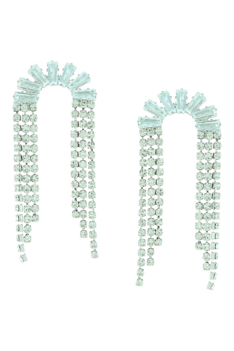 Emelia Crystal Drop Earrings, Main, color, SILVER/CLEAR