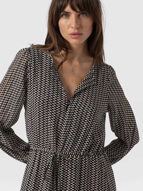 Saint + Sofia Evelyn High Low Dress In Gray