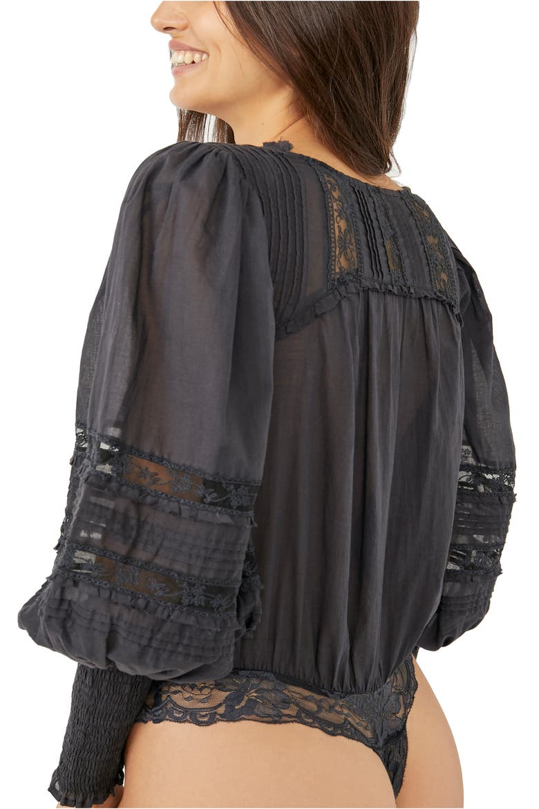 The Eloise Smocked Bodysuit, Alternate, color, BLACK
