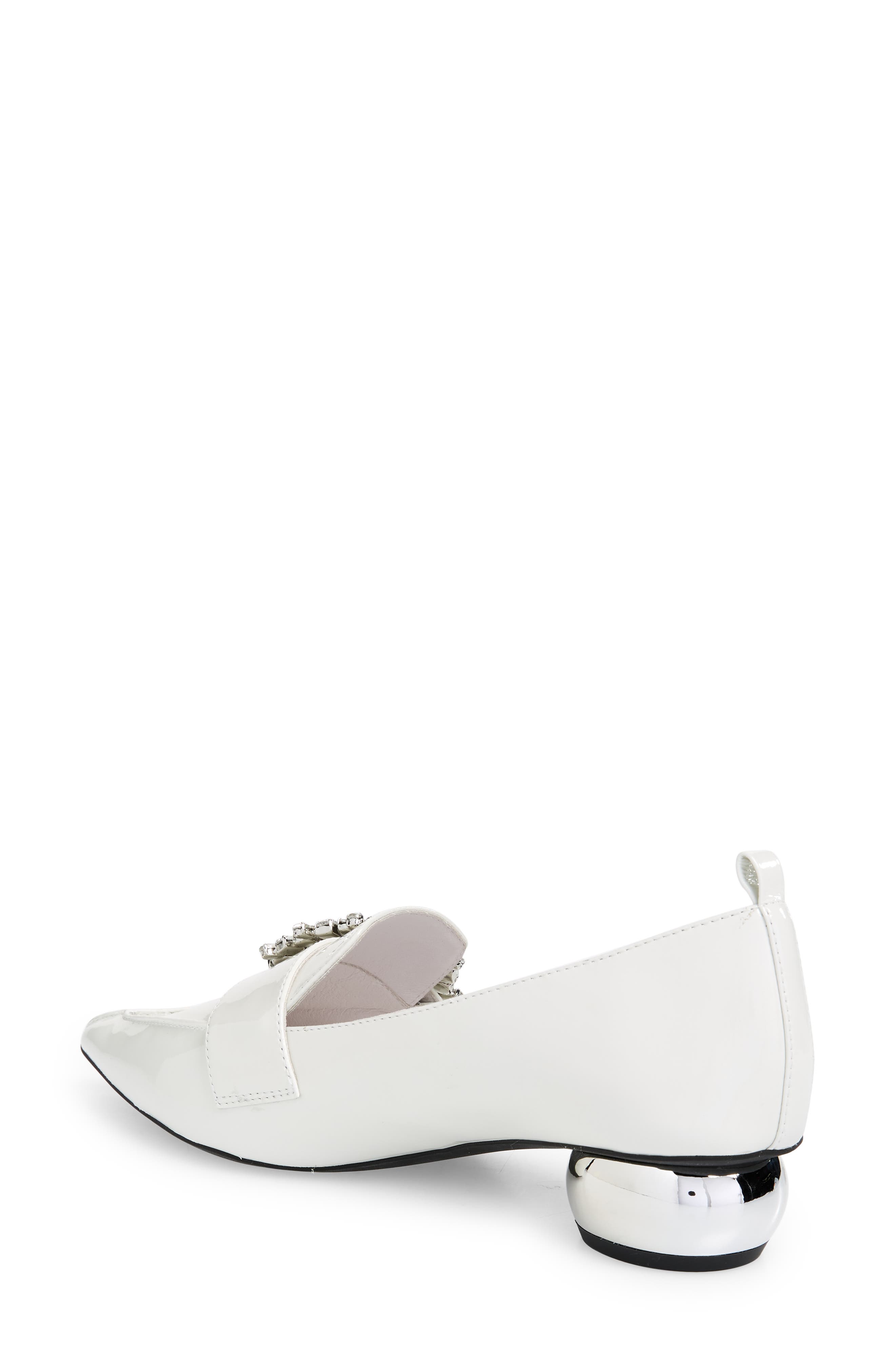 Viona Crystal Buckle Pump, Alternate, color, BEIGE CRINKLE PATENT CLEAR