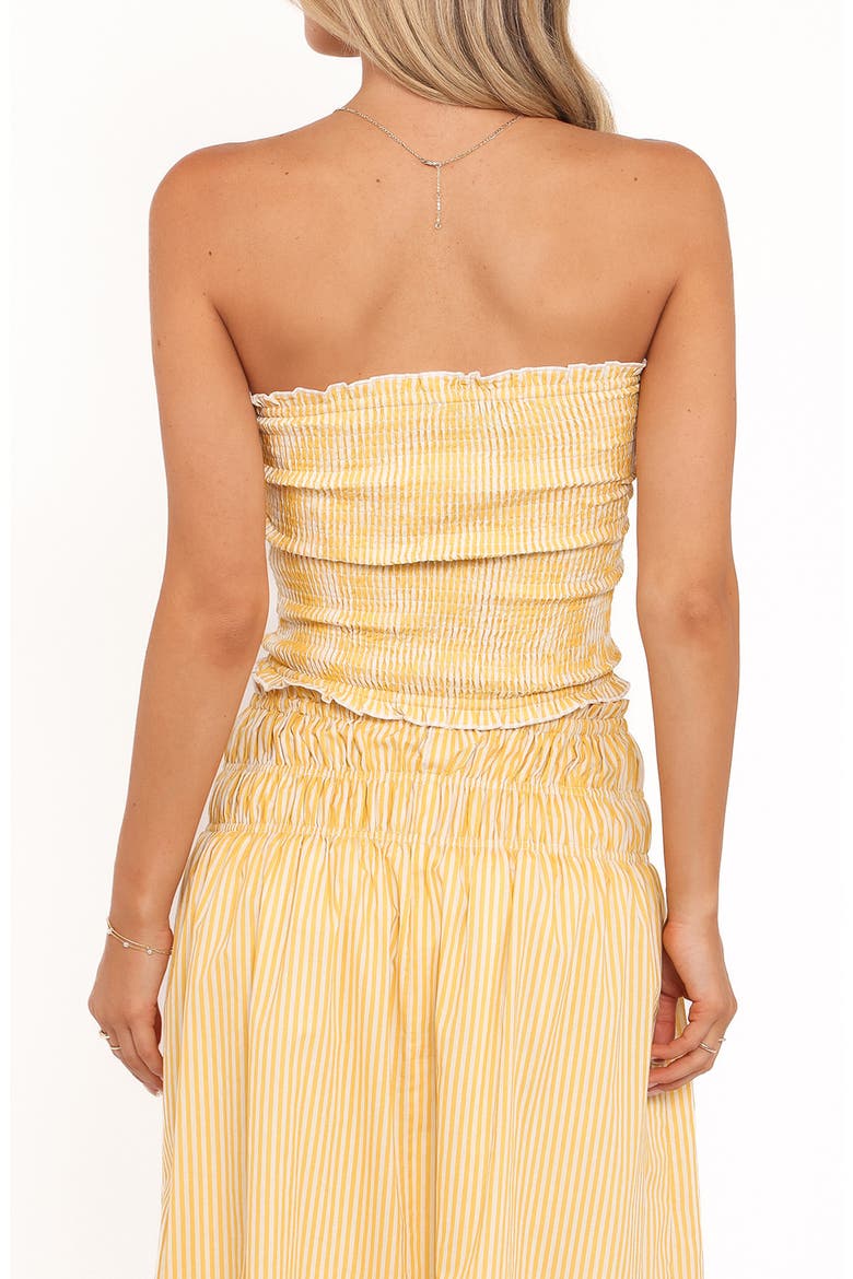 Salome Stripe Smocked Cotton Tube Top, Alternate, color, MANGO STRIPE