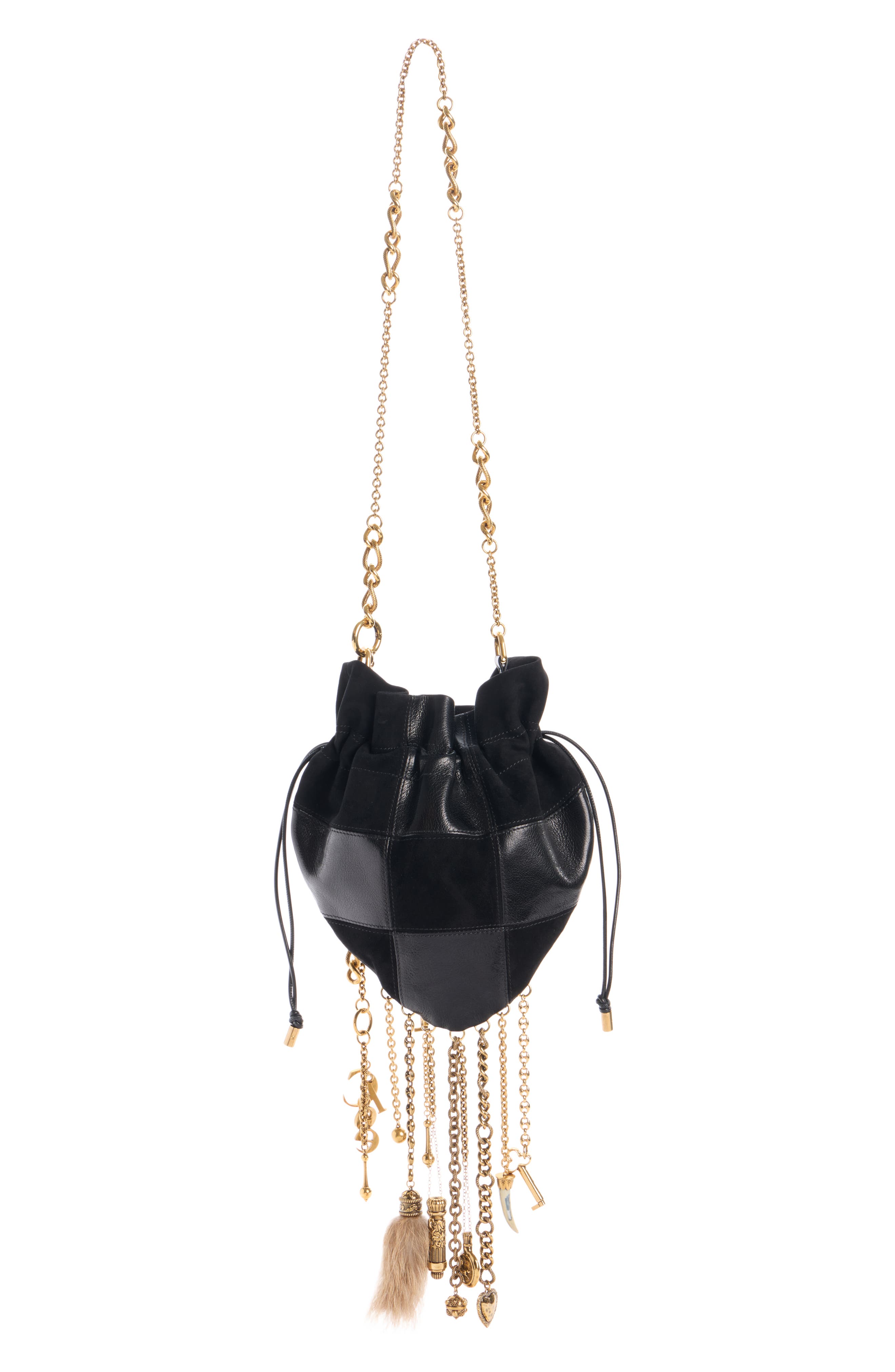 Chloé Chateau Treasures Patchwork Crossbody Bag, Alternate, color, Black