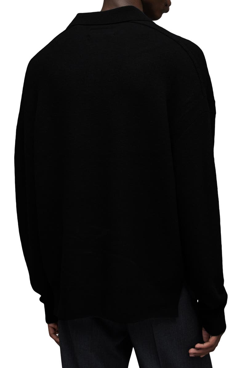 AllSaints Anson Oversize Wool Blend Polo Sweater, Alternate, color, 