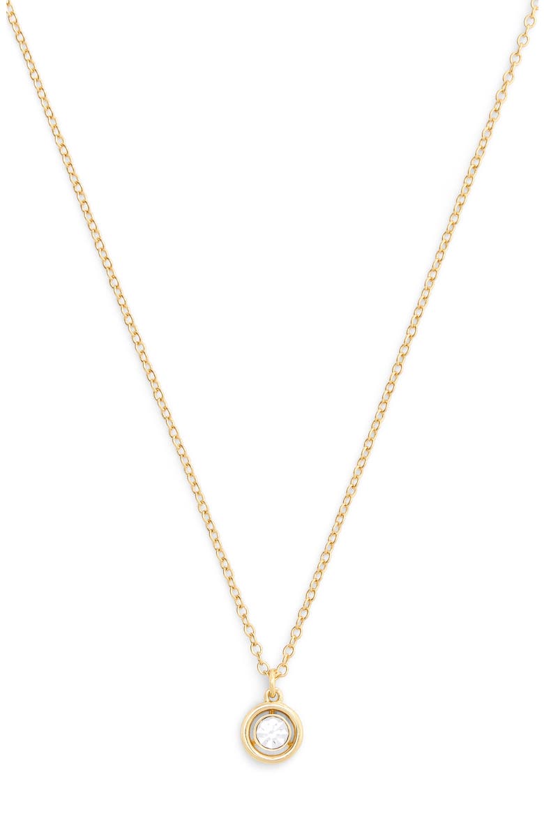 Halo Heart Short Pendant Necklace, Main, color, CRYSTAL/ GOLD
