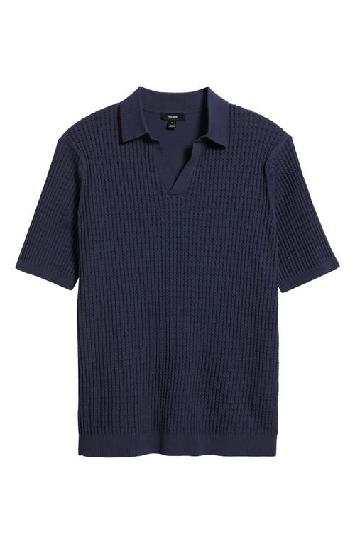 Reiss Merit Cotton Blend Polo In Blue