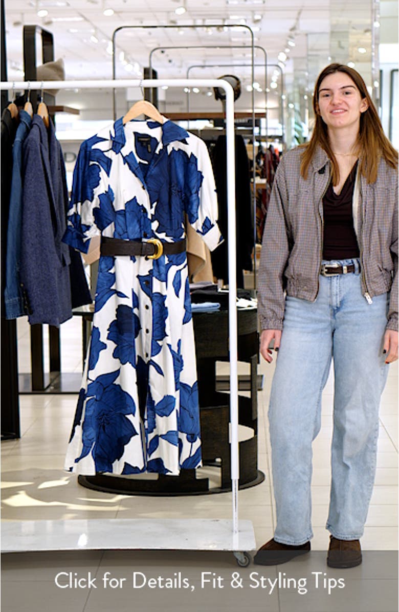 Belted Stretch Cotton Shirtdress, sales video thumbnail