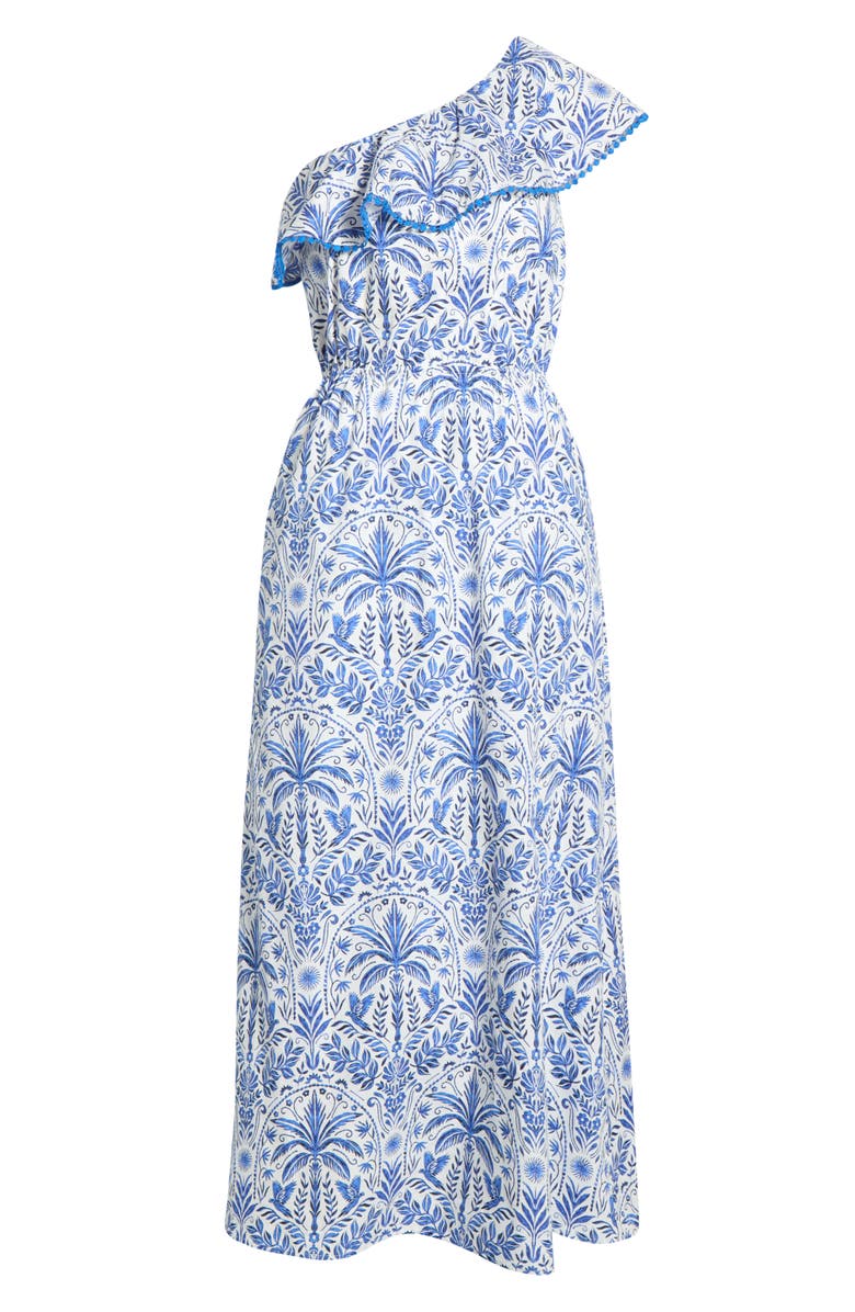 SUGARLIPS Romina Tropical Print One-Shoulder Cotton Dress, Main, color, 