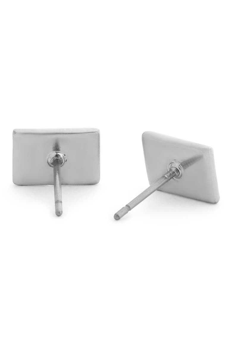 Envelope Stud Earrings, Alternate, color, SILVER