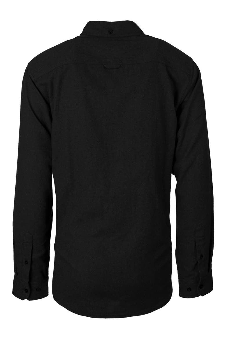 Yarn Dye Flannel Button-Up Shirt, Alternate, color, CHARCOAL