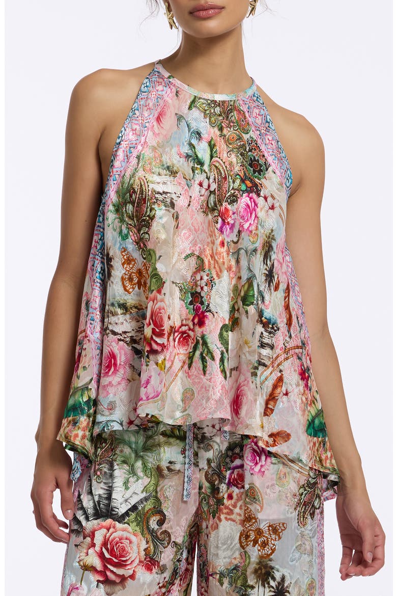 Pippa Floral Silk Blend Shell, Main, color, MULTI