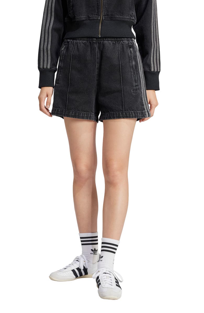 adidas Originals Adicolor Firebird Denim Shorts, Main, color, Trublc