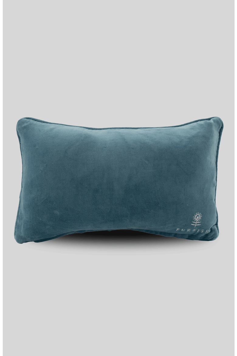 I'm The Reveal Needlepoint Pillow, Alternate, color, Dusty Teal