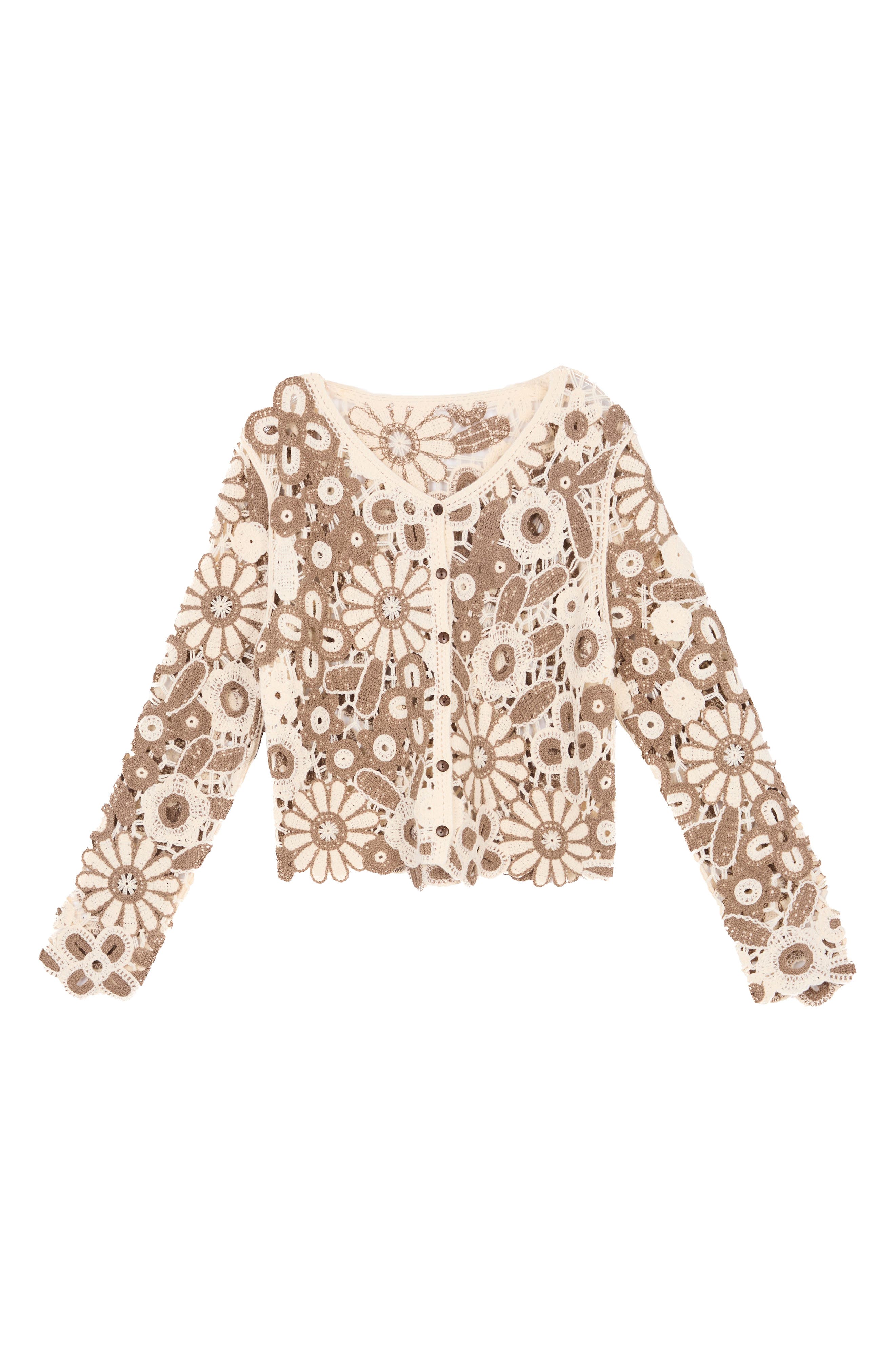 Flower Open Stitch Cardigan