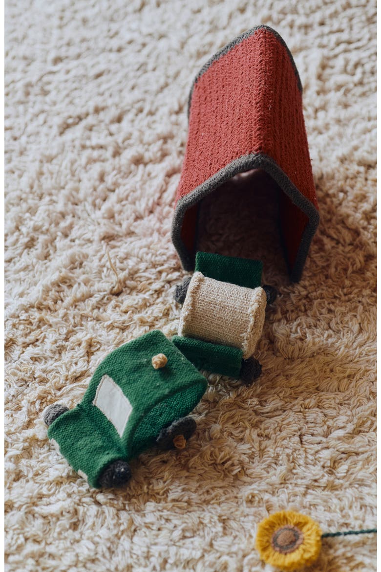 Farm Fields Cotton Blend Washable Play Rug, Alternate, color, NATURAL