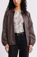 Open Edit Oversize Faux Leather Jacket