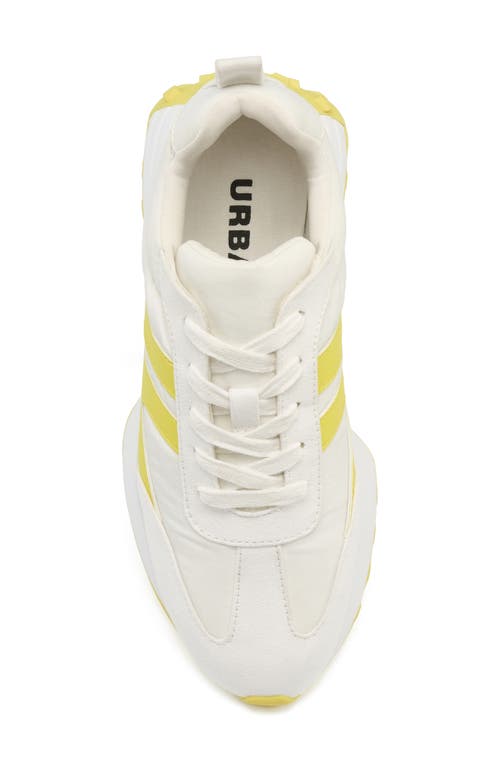 Jslides Janey Sneaker In White/neon Yellow