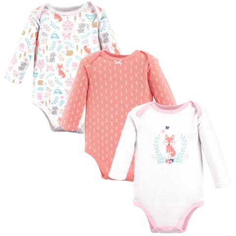 Little Soft Cotton Long-Sleeve One-Piece 3Pk