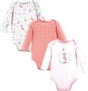 Hudson Baby Little Soft Cotton Long-Sleeve One-Piece 3Pk
