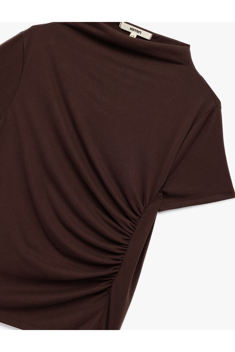 High Neck Blouse, Alternate, color, BROWN