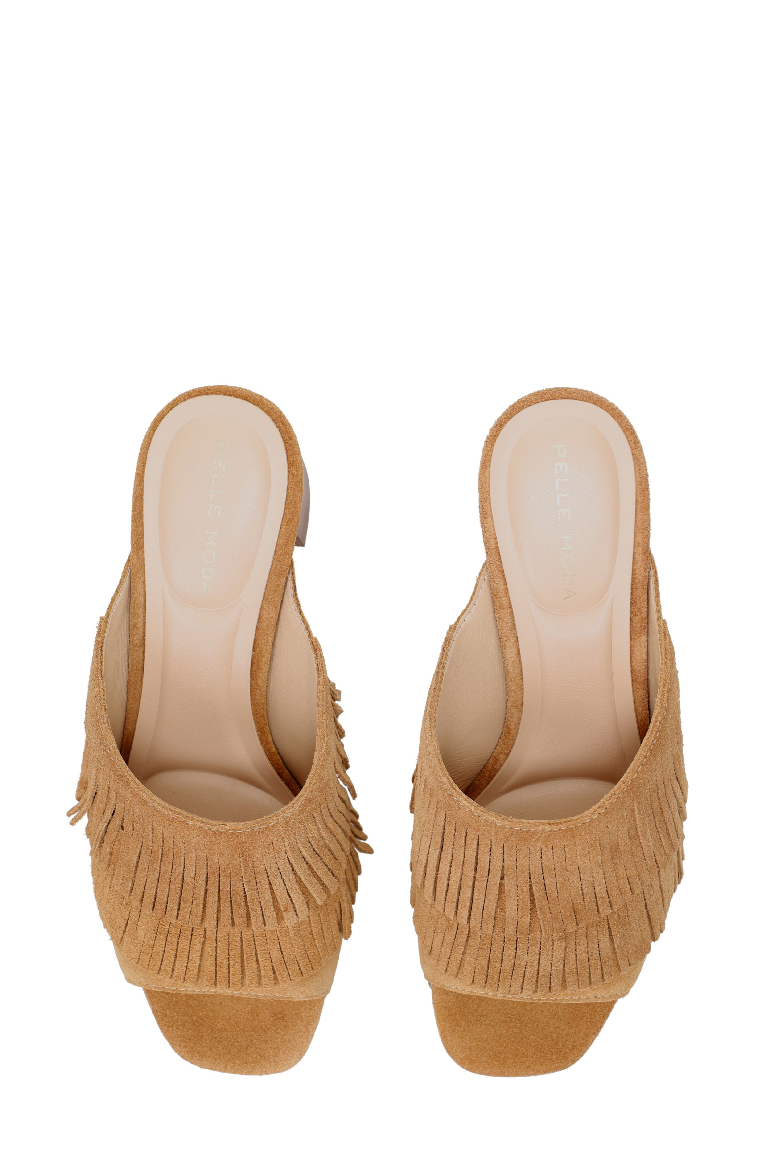 Fringe Studded Block Heel Sandal, Alternate, color, CARAMEL