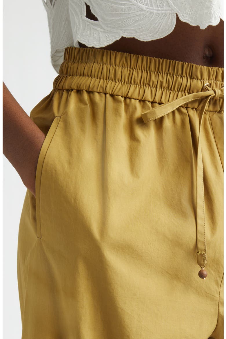 Mahon Embroidered Cutwork Cotton Wide Leg Ankle Pants, Alternate, color, MOSS