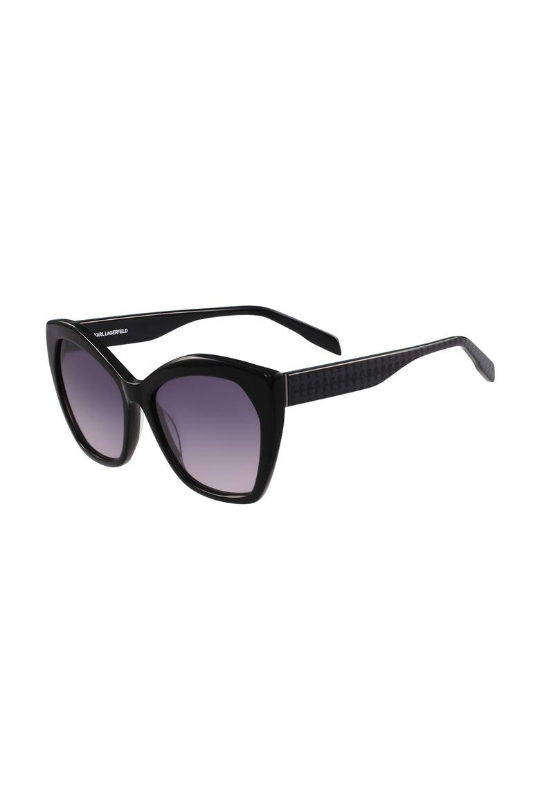 56mm Cat Eye Sunglasses, Alternate, color, BLACK
