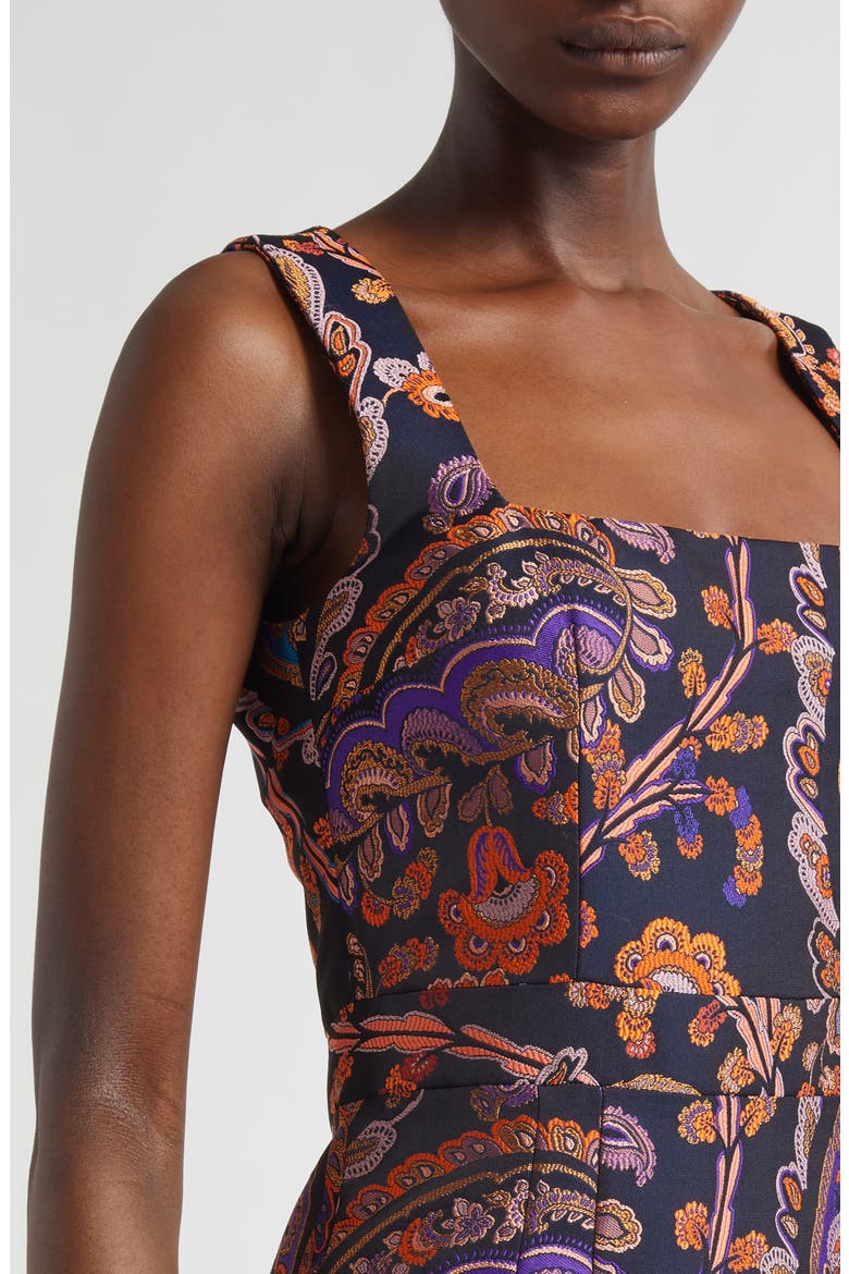 Paisley Jacquard Sleeveless Sheath Dress, Alternate, color, MULTICOLOR BLUE BASE