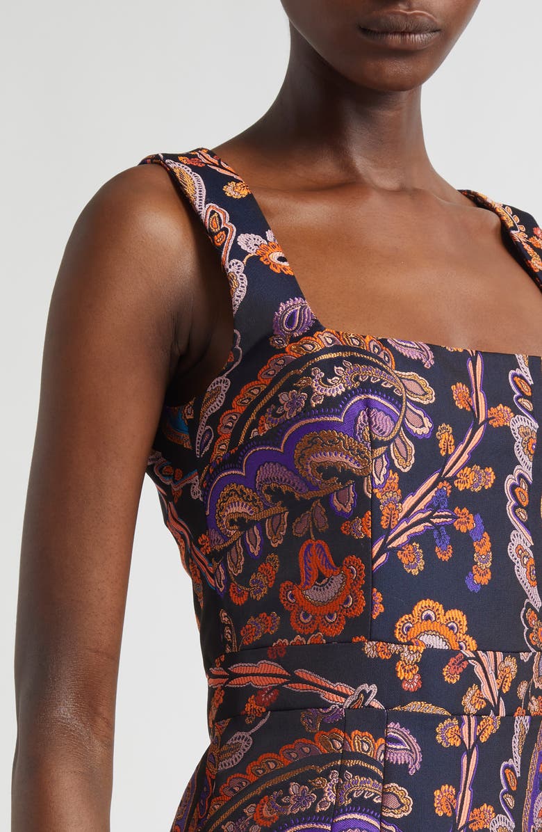 Etro Paisley jacquard Sleeveless Sheath Dress, Alternate, color, Multicolor Blue Base