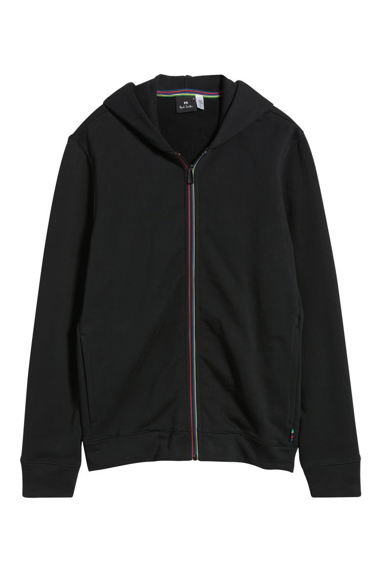 Sports Organic Cotton Zip Hoodie, Alternate, color, BLACK
