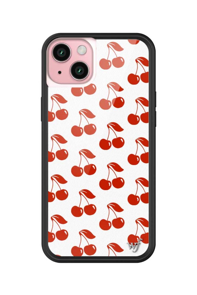 American Cherries iPhone Case, Alternate, color, White