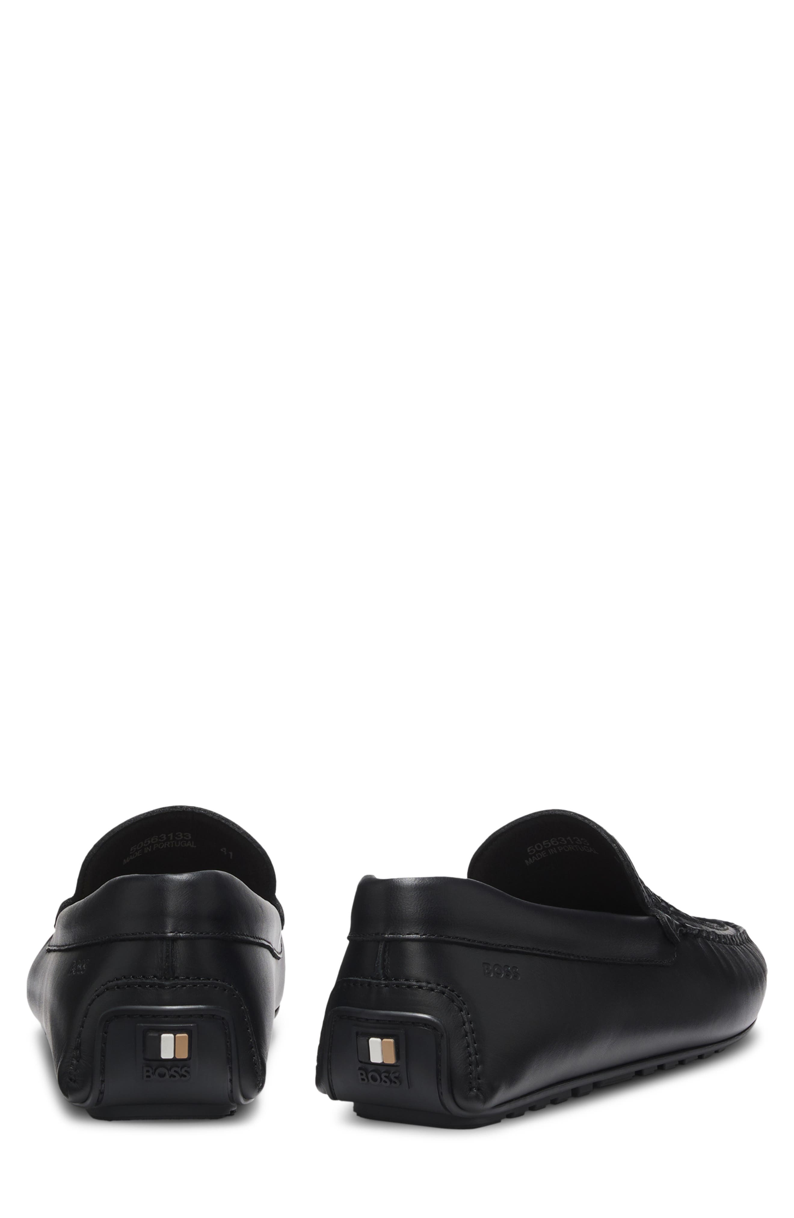 BOSS Noel Moc Toe Loafer, Alternate, color, Black