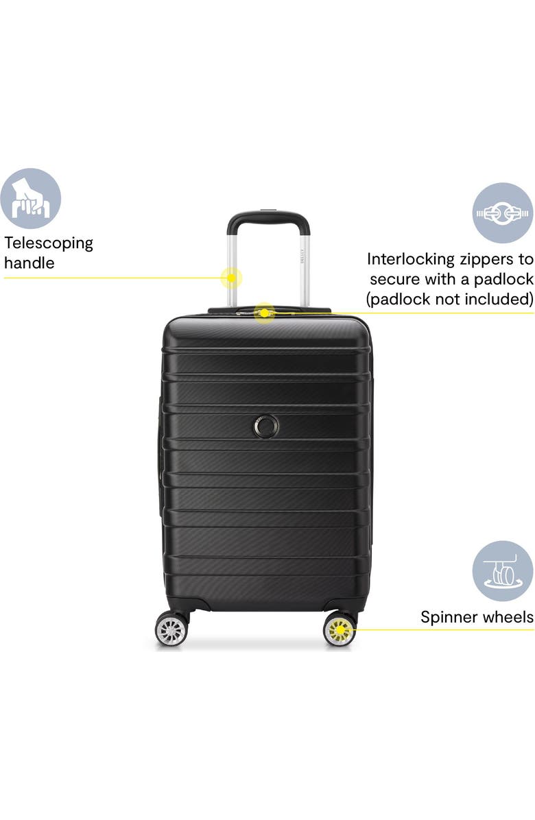 Delsey Paris Margot 3-Piece Hardside Spinner Suitcase Set, Alternate, color, Black