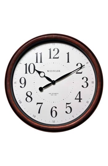 Westclox 20-inch Woodgrain Wall Clock In Brown