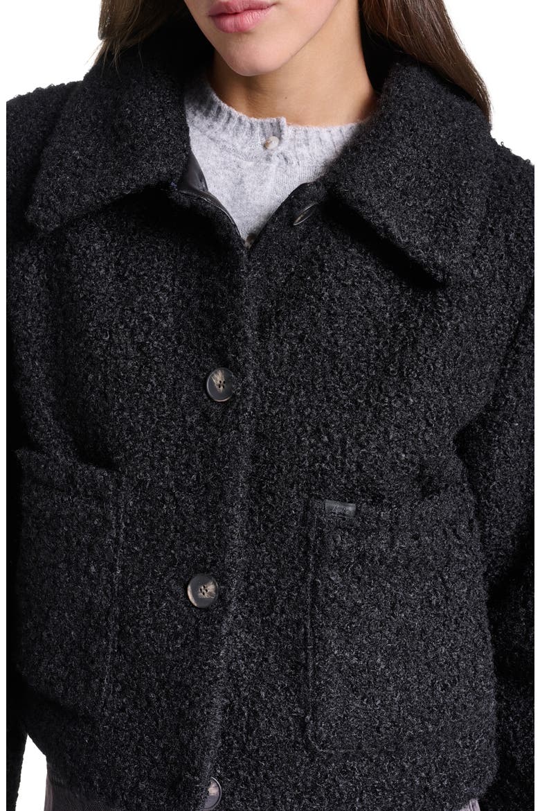 Cropped Bouclé Jacket, Alternate, color, BLACK