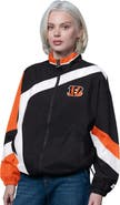 STARTER Women's Starter Black/Orange Cincinnati Bengals Vintage 1st Quarter Full-Zip Windbreaker