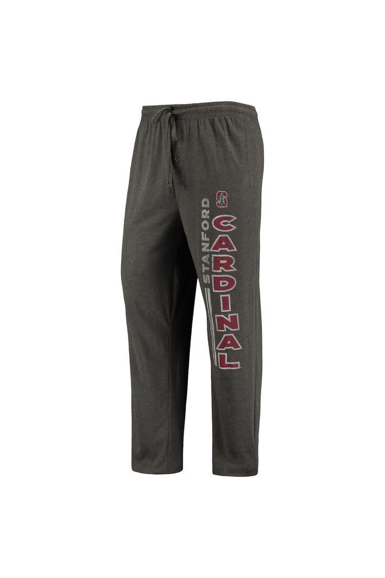 Men's Concepts Sport Heathered Charcoal/Cardinal Stanford Cardinal Meter T-Shirt & Pants Sleep Set, Alternate, color, Heather Charcoal