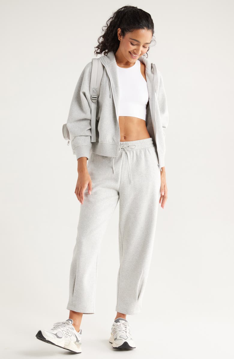 Zella Ultracozy Pleated Joggers, Alternate, color, Grey Light Heather