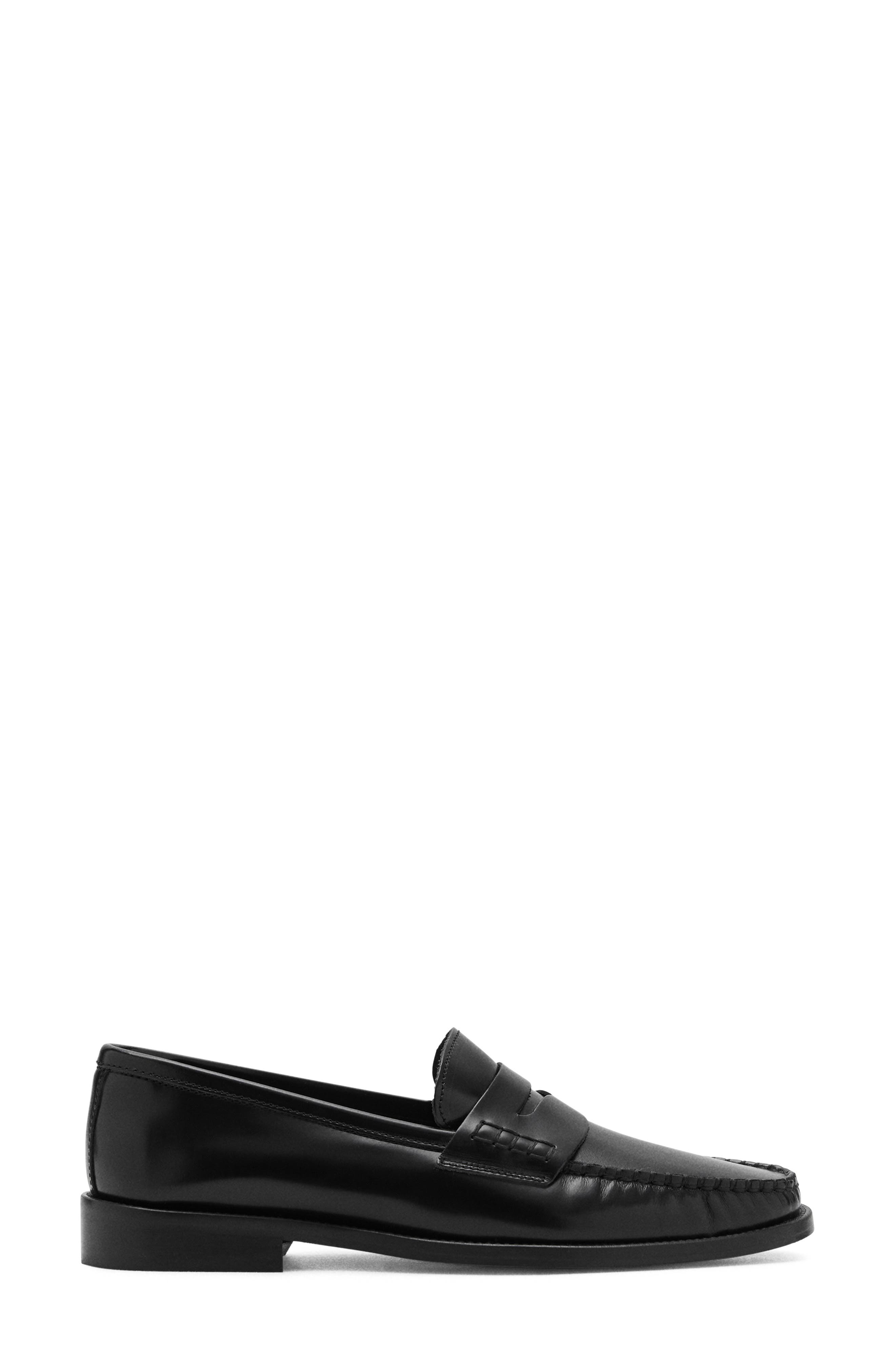 MANGO Luisa Penny Loafer, Alternate, color, Black