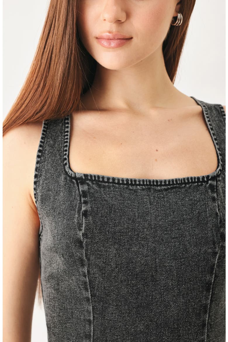 Denim Midi Dress, Alternate, color, BLACK