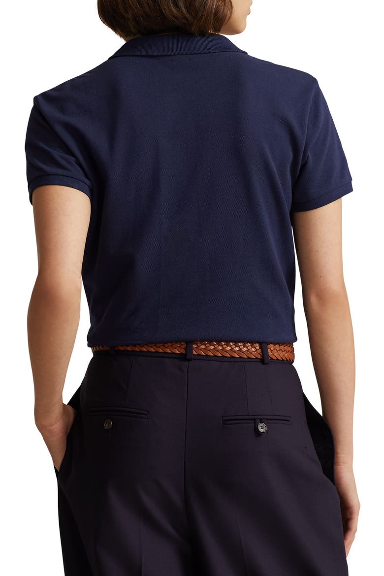 Classic Fit Piqué Polo, Alternate, color, NEWPORT NAVY/ RED PP