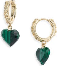 Kendra Scott Penny Heart Semiprecious Stone Huggie Earrings