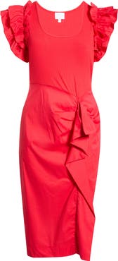 SUGARLIPS Glow Ruffle Midi Dress