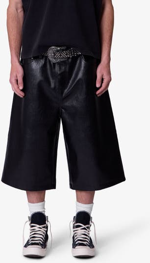 Raw Ultra Baggy Faux Leather Shorts