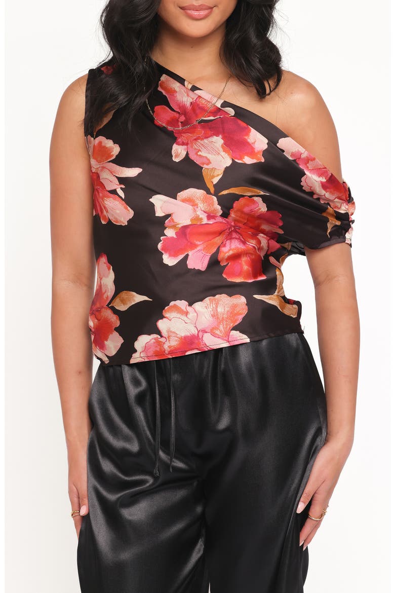 Yolanda One-Shoulder Satin Top, Main, color, MIDNIGHT ORCHID