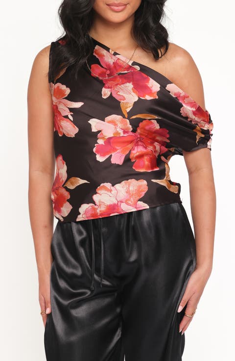 Yolanda One-Shoulder Satin Top