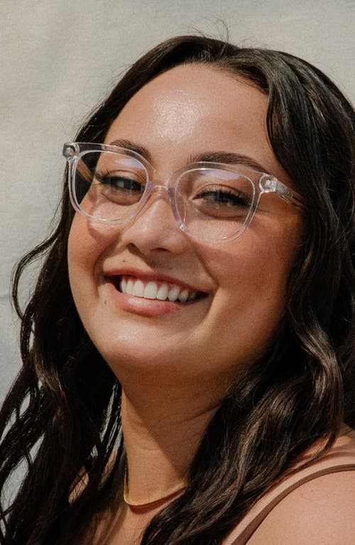 Mohala Eyewear Lahela 52mm Low Nose Bridge Medium Width Square Optical Glasses In Ice/clear Lenses
