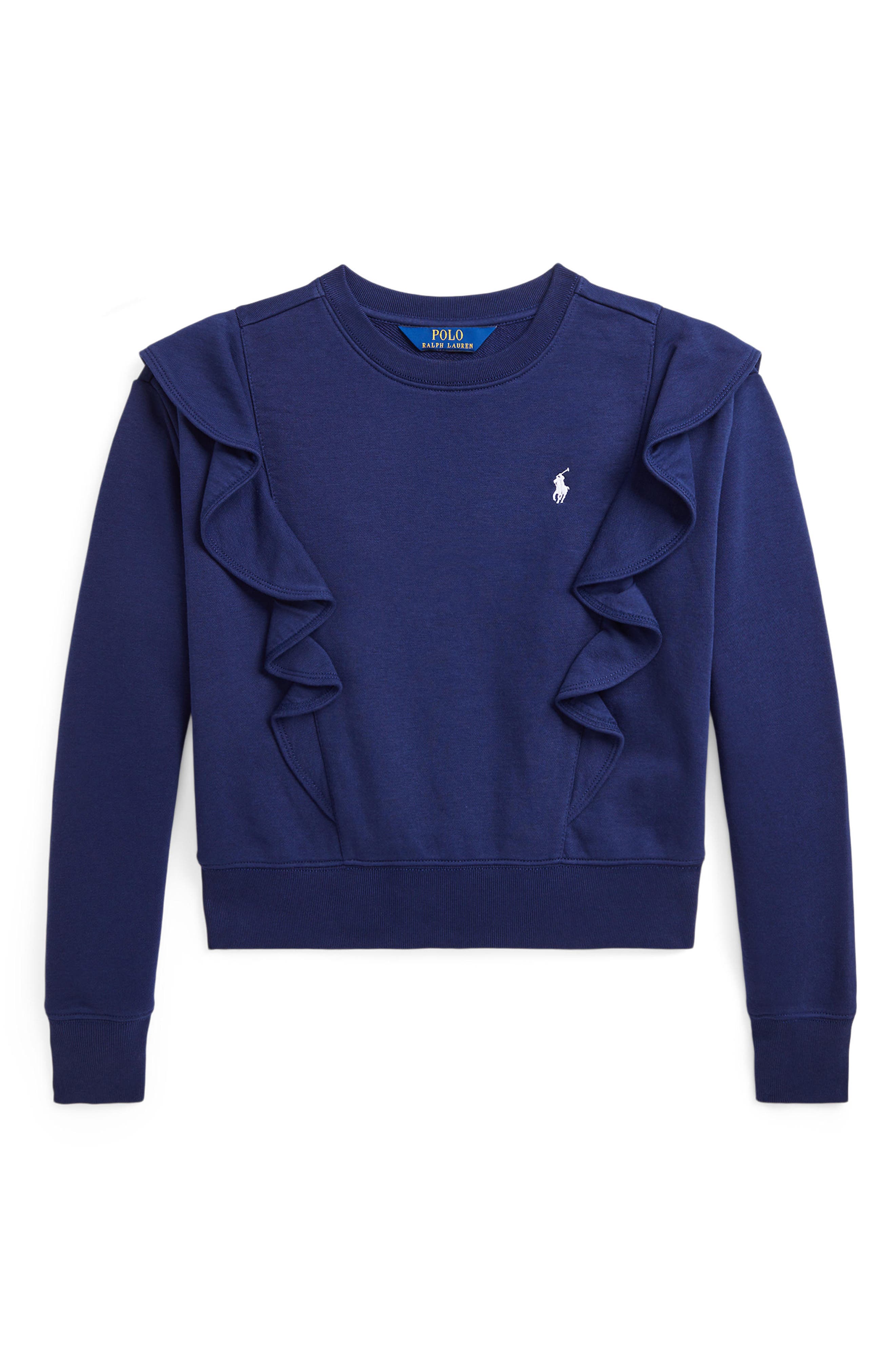 Polo Ralph Lauren Kids' Ruffle Accent French Terry Sweatshirt ...