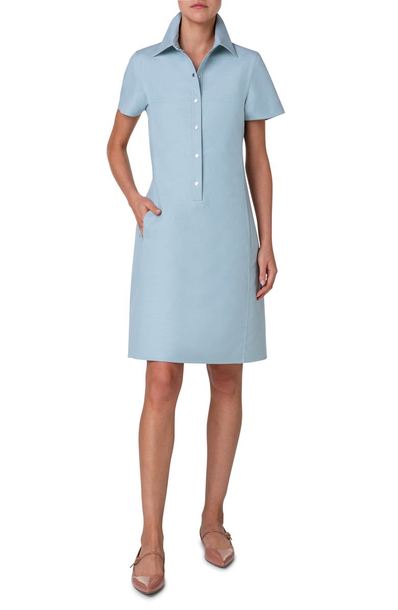 Akris Cotton & Silk Blend Polo Dress, Main, color,